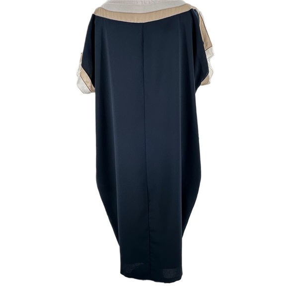 Ann Taylor womens dress size 14 navy blue cream sheath old money career - Picture 3 of 9